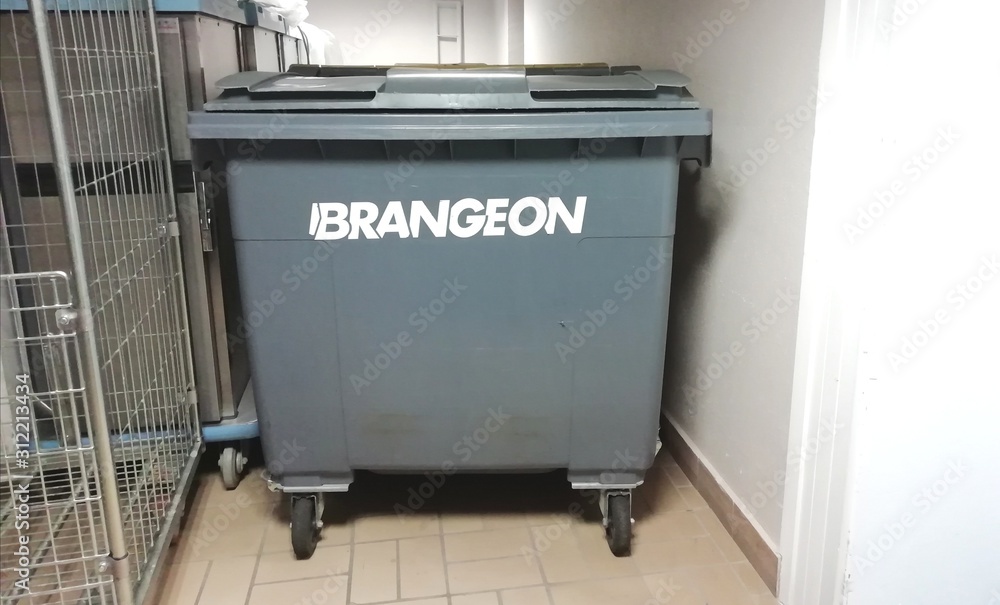 Brangeon, container, poubelle ménagère noire, la roche sur yon le 28  décembre 2019 Stock Photo | Adobe Stock