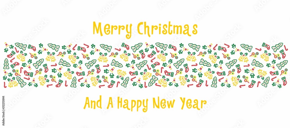 Fototapeta premium Merry Christmas card v.5. Vector.