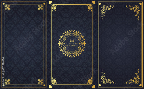 vintage background with golden ornament