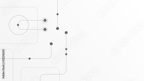 Abstract geometric Circuit connect lines and dots.Simple technology graphic background.Illustration Vector design Network technology and Connection concept.