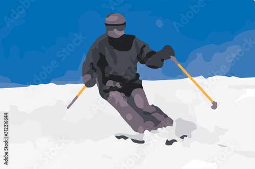 homme qui descend en ski