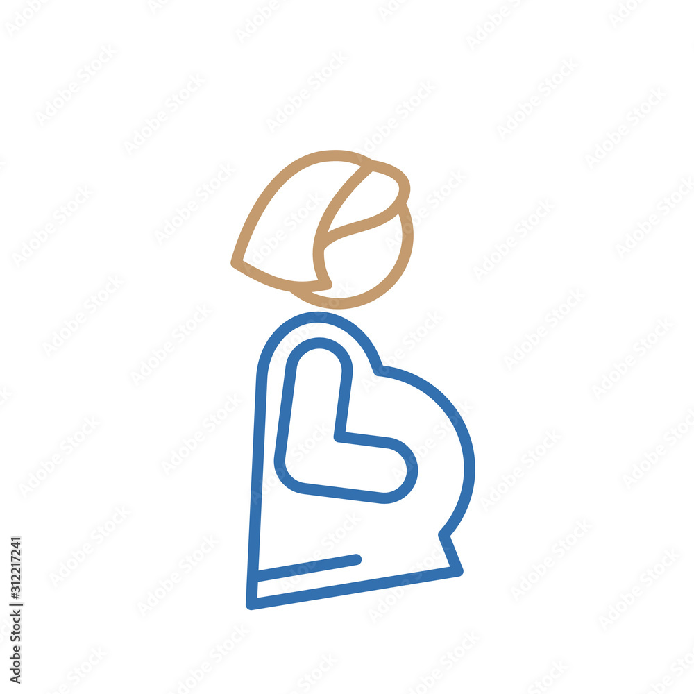 Pregnant woman silhouette simple vector on white background