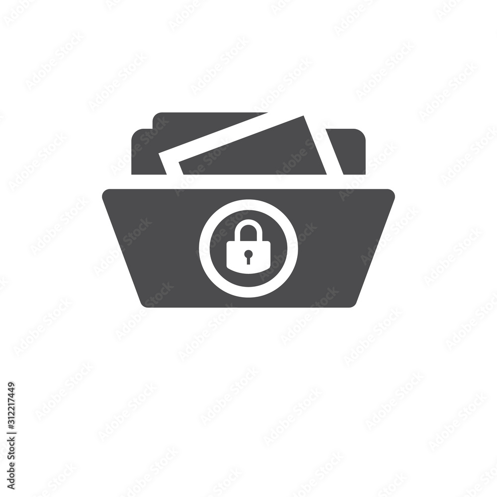 Protected folder vector pictogram illustration isolated on white background