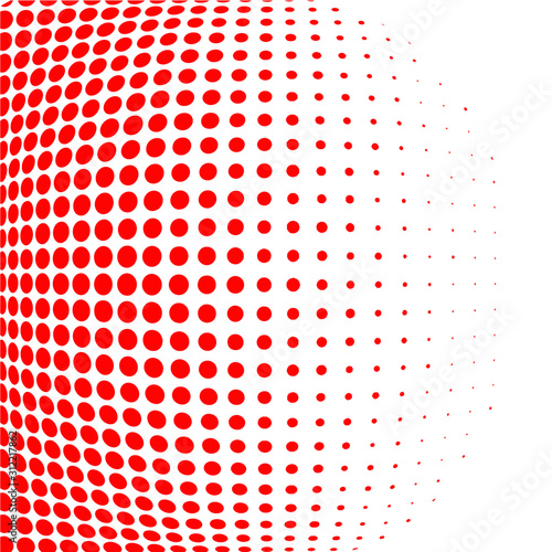 Polka dot bubble pop art red white halftone pattern