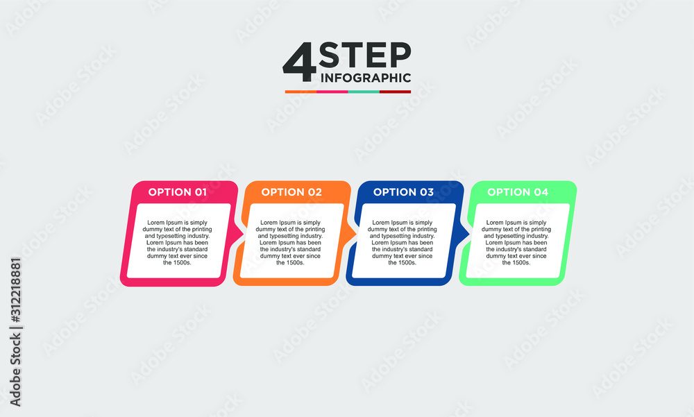 4 step infographic element. Business concept with 4 options and number ...