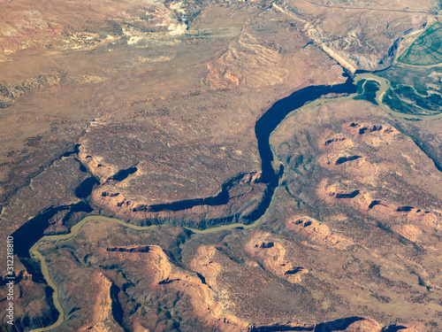 Aerial view of the Colorado River, southwest of Grand Junction, Colorado