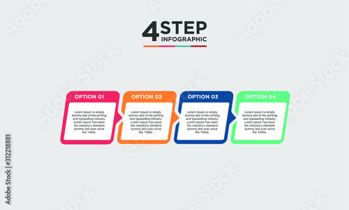 4 step infographic element. Business concept with 4 options and number, steps or processes. data visualization. Vector illustration.
