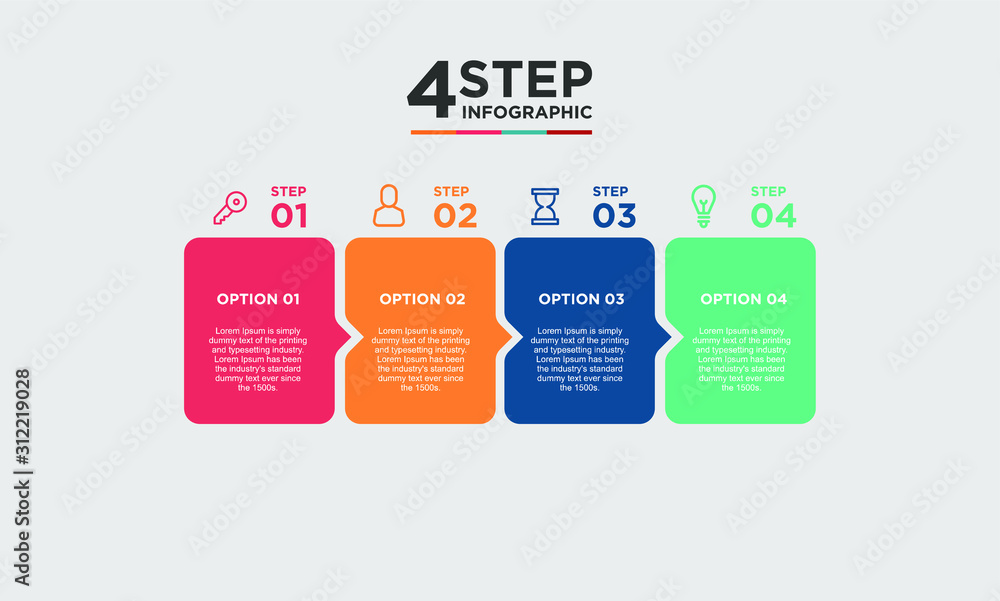4 step infographic element. Business concept with 4 options and number, steps or processes. data visualization. Vector illustration. 4 step infographic element. Business concept with 4 options and number, steps or processes. data visualization. Vector illustration.