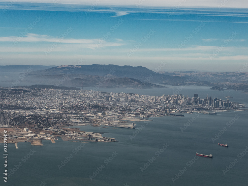 Aerial View of San Francisco, Golden Gate and San Rafael from the South Aerial View of San Francisco, Golden Gate and San Rafael from the South