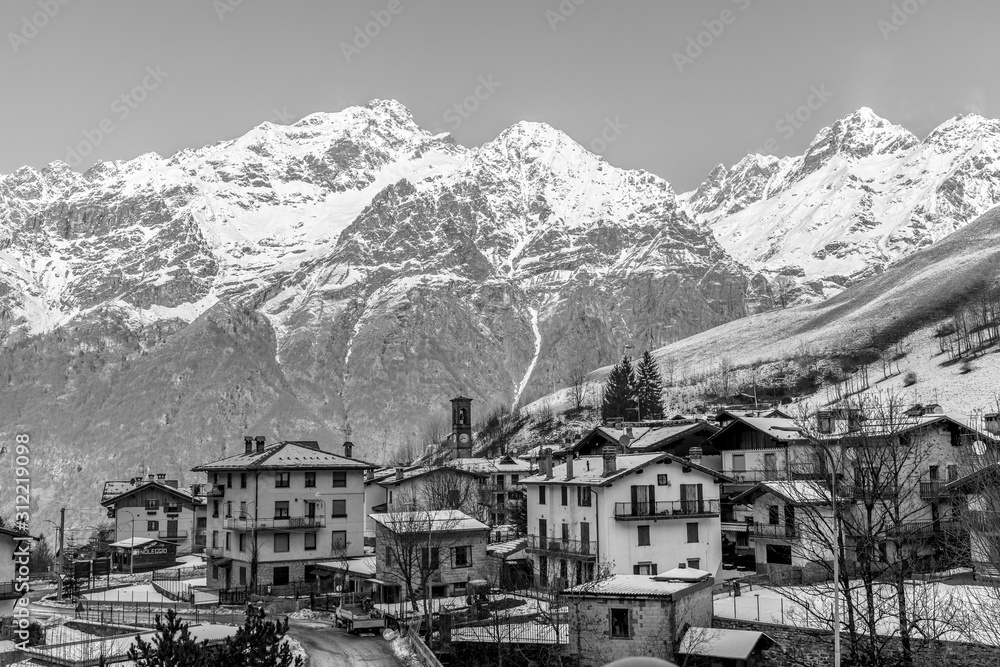 village of Lizzola in Lombardy, bergamo during winter