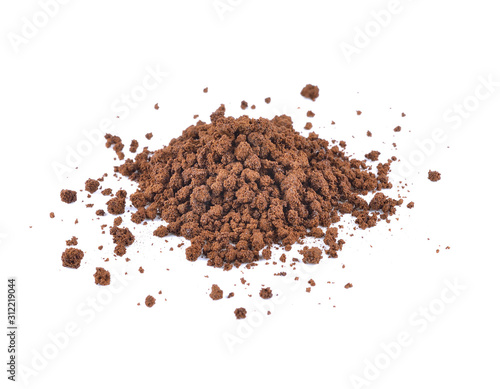 coffee powder on the white background photo