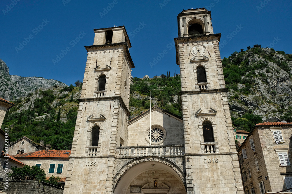 St Tryphons Cathedral. Roman Catholic Cathedral in the centre of Kotor, Montenegro