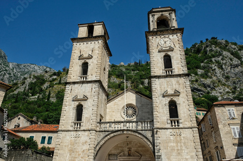 St Tryphons Cathedral. Roman Catholic Cathedral in the centre of Kotor  Montenegro