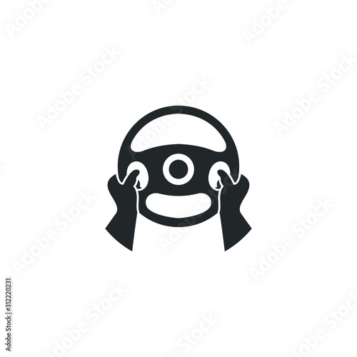 car steering wheel and driver's hands icon template color editable. car steering wheel and driver's hands symbol vector sign isolated on white background illustration for graphic and web design.