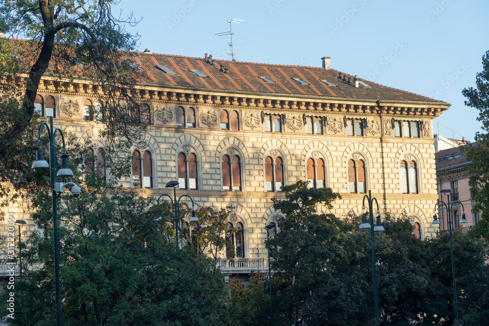 Milan, historic palace in the square of the castle