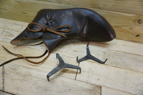 Картината върху платно viking birka ice creepers or crampons, reconstruction by daegrad tools