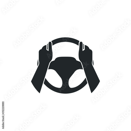 car steering wheel and driver's hands icon template color editable. car steering wheel and driver's hands symbol vector sign isolated on white background illustration for graphic and web design.