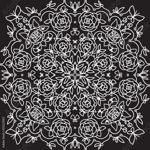 Mandala. Ornamental pattern with flowers