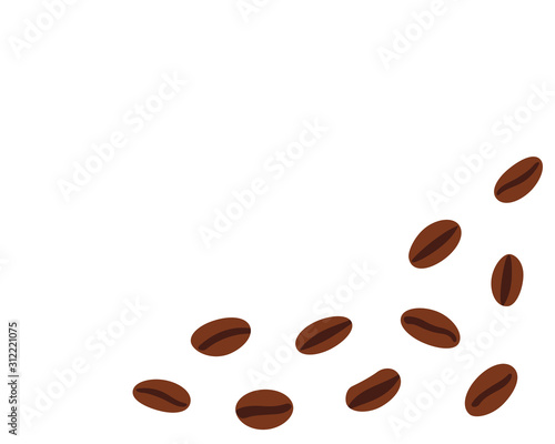 Drawing of coffee bean seeds, vector illustration