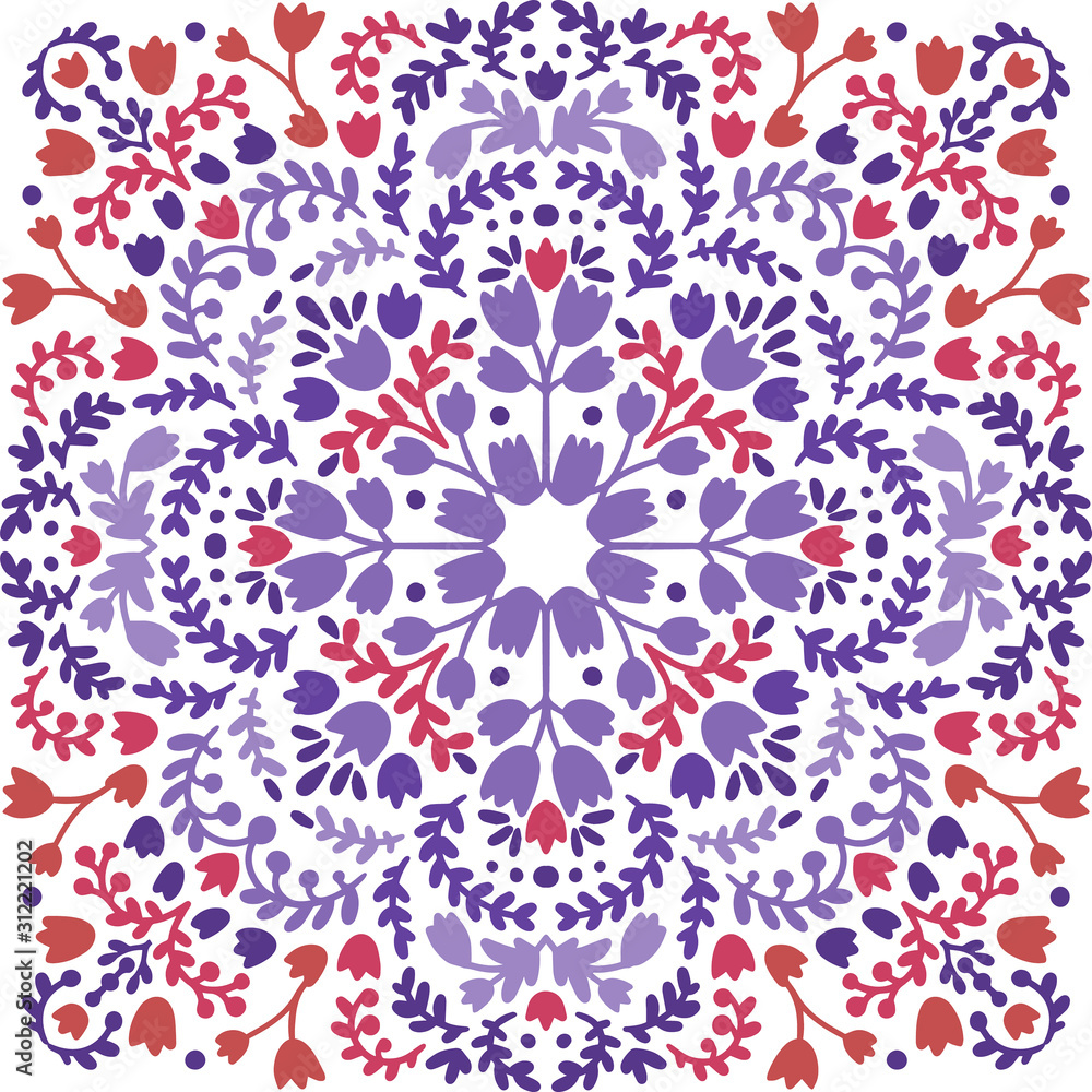 Ornamental beautiful colorful pattern mandala