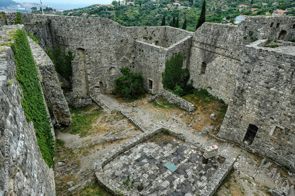 Ruins of Stari Bar ancient fortress in Montenegro.