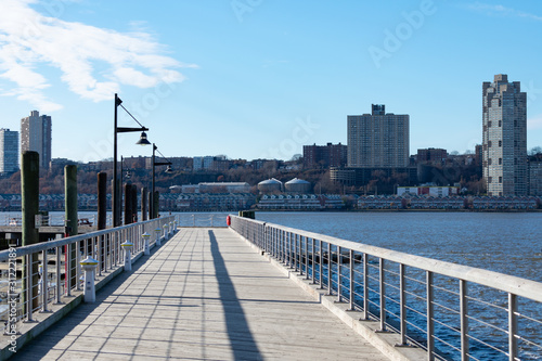 Empty Pier at the 79th Street Boat Basin on the Upper West Side of New York City along the Hudson River