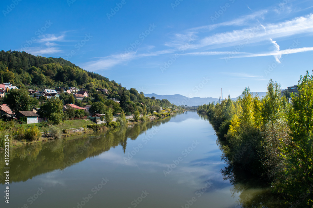 Vah River through the city of Zilina, Slovakia Vah River through the city of Zilina, Slovakia