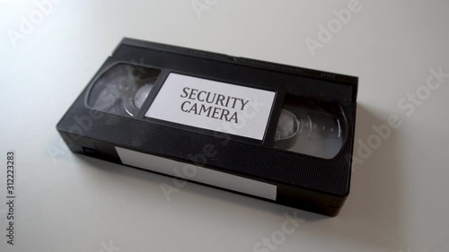 VHS Tape Labeled Security Camera