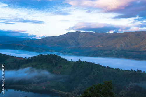 white fog in mountain