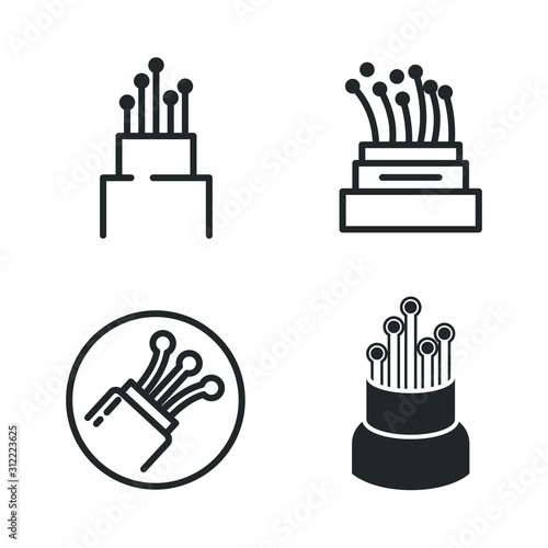 Optical fiber icon template color editable. Network connection, computer wire, cable bobbin, data transfer symbol vector sign isolated on white background illustration for graphic and web design.