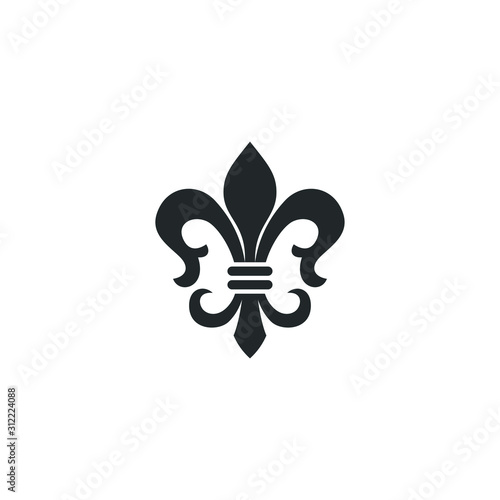 fleur de lis heraldic icon template color editable. fleur de lis heraldic symbol vector sign isolated on white background illustration for graphic and web design.