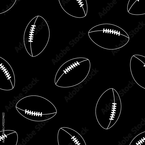 seamless pattern with football or rugby ball