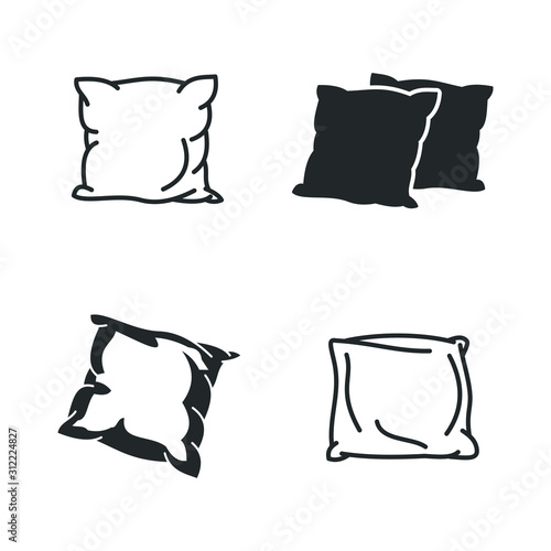 Pillow icon template color editable. Pillow symbol vector sign isolated on white background illustration for graphic and web design.