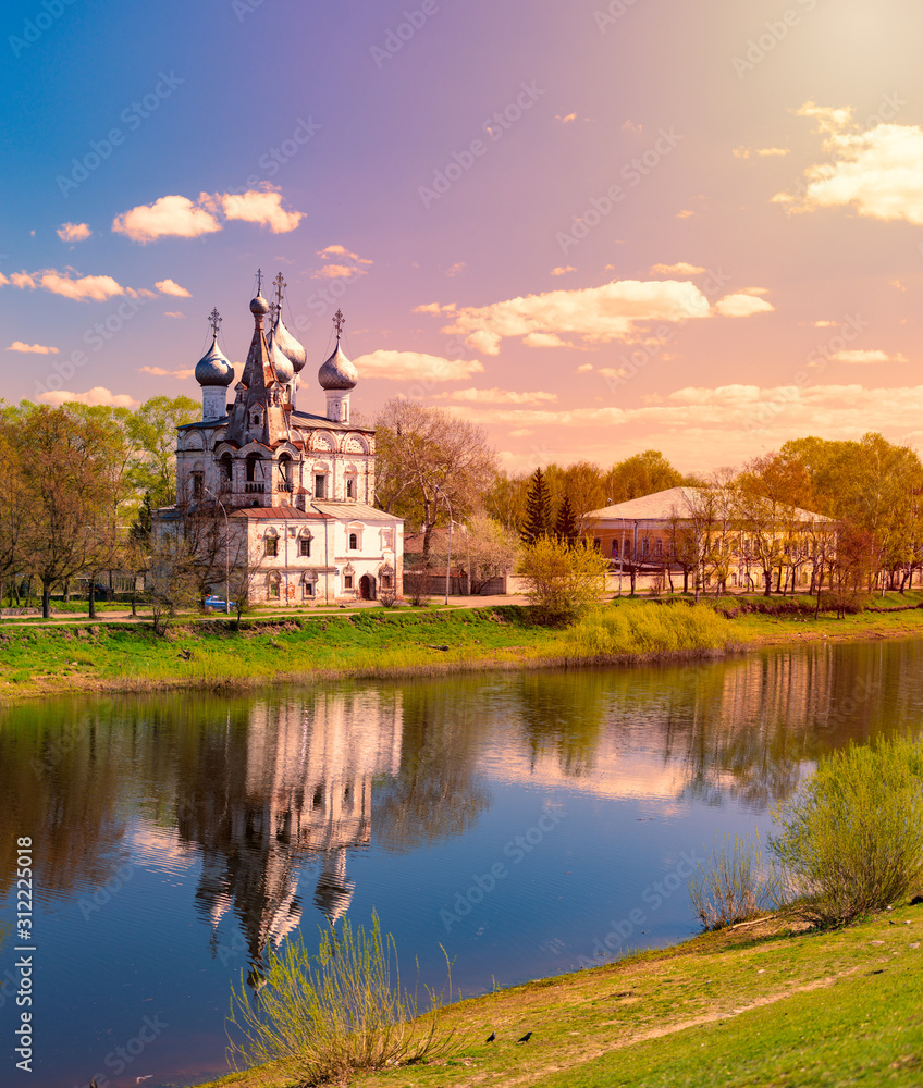 Church in Vologda, Russia. Religion and travel