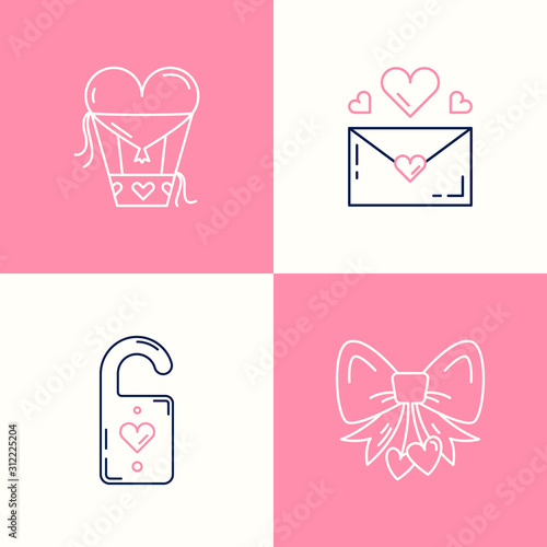 Love outline icon isolated on white, hand drawn vector illustration. Happy Valentine's Day. Concept for card, children print, social media post