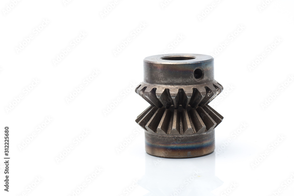 Metal gears isolated on isolated white background Metal gears isolated on isolated white background