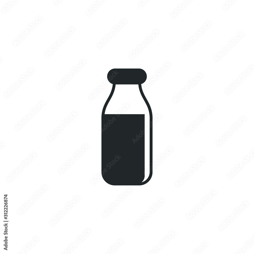 Milk Bottle icon template color editable. Milk Bottle symbol vector sign isolated on white background illustration for graphic and web design.