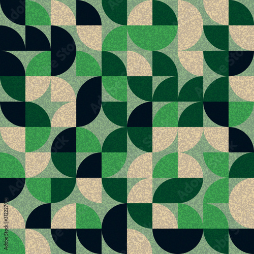 Pattern with random colored quarter circles Generative Art background illustration