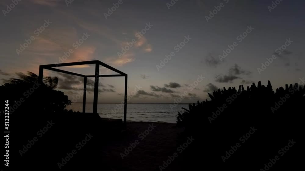 Colored sky on the Maldivian beach Colored sky on the Maldivian beach