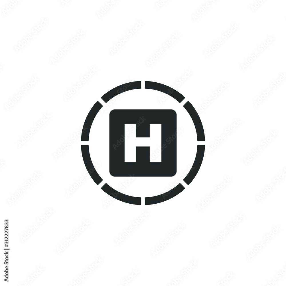 Helicopter landing pad icon template color editable. Helipad symbol vector sign isolated on white background illustration for graphic and web design. Helicopter landing pad icon template color editable. Helipad symbol vector sign isolated on white background illustration for graphic and web design.
