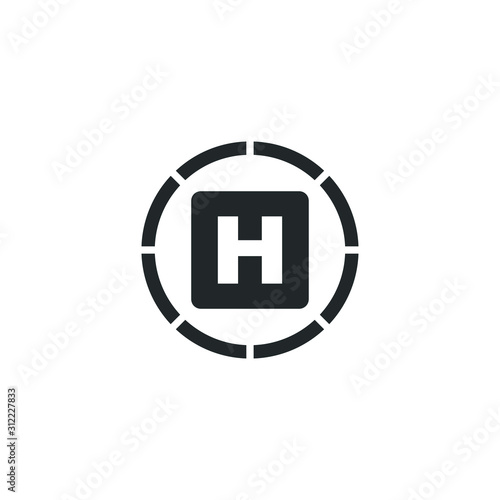 Helicopter landing pad icon template color editable. Helipad symbol vector sign isolated on white background illustration for graphic and web design.