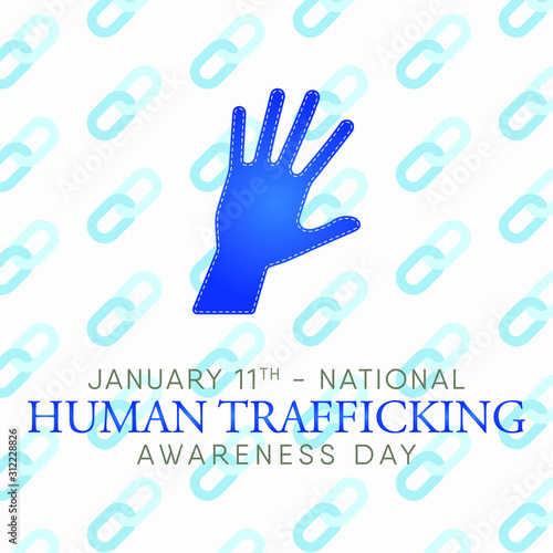 Vector illustration on the theme of National Human trafficking Awareness Day On January 11th