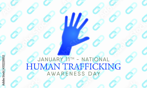 Vector illustration on the theme of National Human trafficking Awareness Day On January 11th