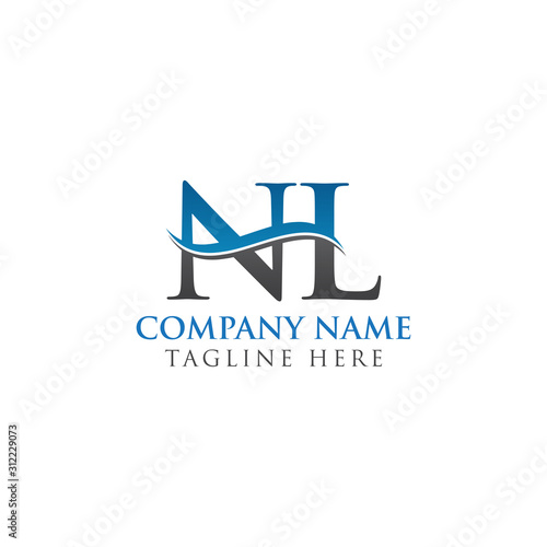 Free Download Swoosh Letter NL Logo Design Vector Template. Water Wave NL Logo Vector. - GFXLoad
