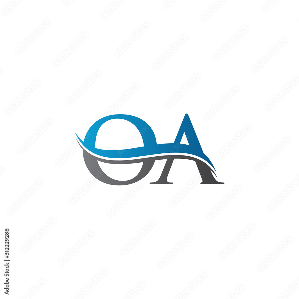 Swoosh Letter OA Logo Design Vector Template. Water Wave OA Logo Vector. Swoosh Letter OA Logo Design Vector Template. Water Wave OA Logo Vector.
