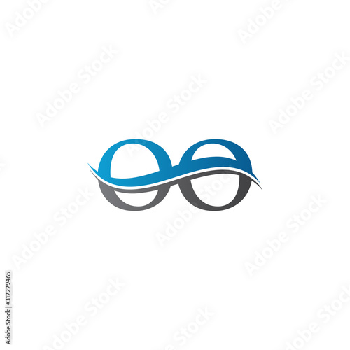 Swoosh Letter OO Logo Design Vector Template. Water Wave OO Logo Vector.