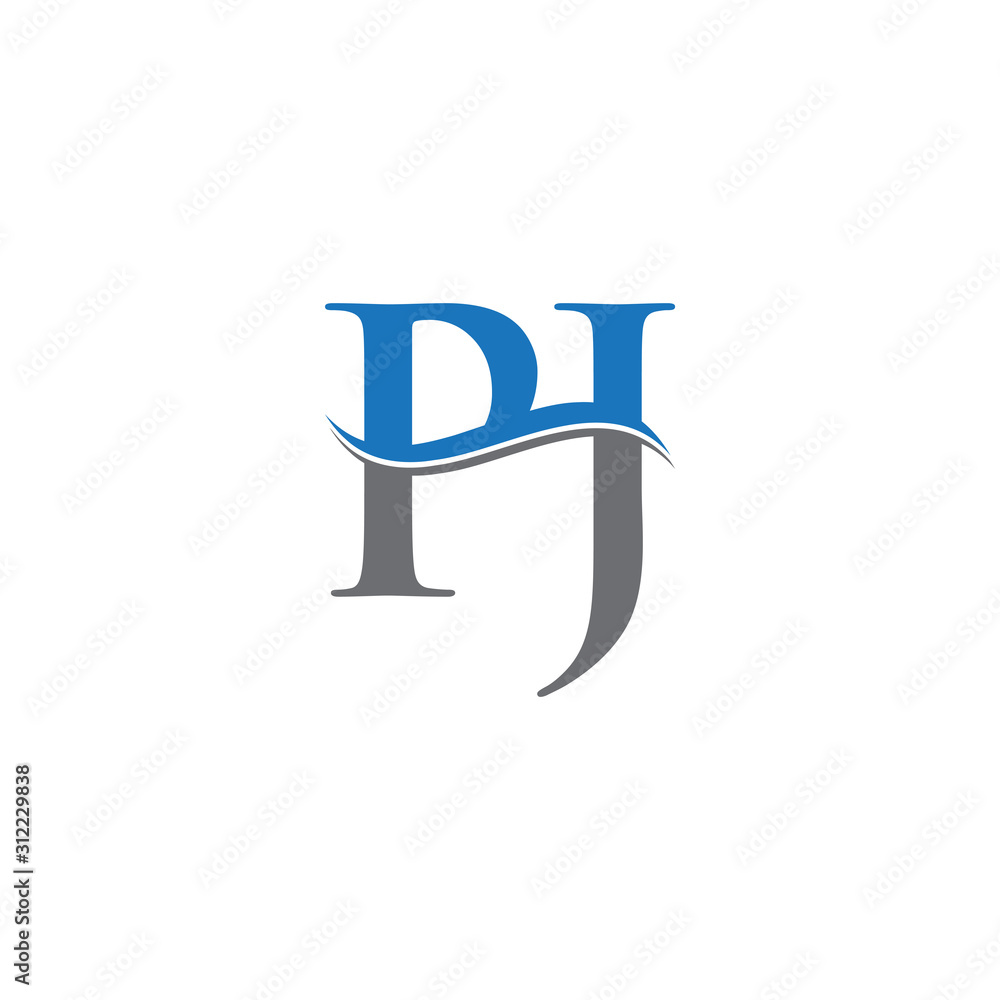 Swoosh Letter PJ Logo Design Vector Template. Water Wave PJ Logo Vector. Swoosh Letter PJ Logo Design Vector Template. Water Wave PJ Logo Vector.