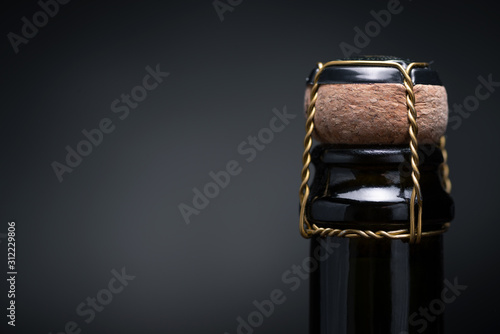 Champagne bottle close up