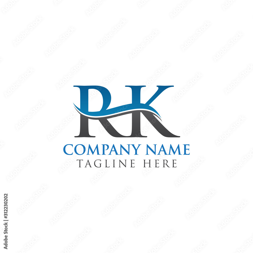 Swoosh Letter RK Logo Design Vector Template. Water Wave RK Logo Vector. Swoosh Letter RK Logo Design Vector Template. Water Wave RK Logo Vector.
