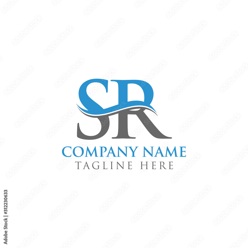 Swoosh Letter SR Logo Design Vector Template. Water Wave SR Logo Vector. Swoosh Letter SR Logo Design Vector Template. Water Wave SR Logo Vector.